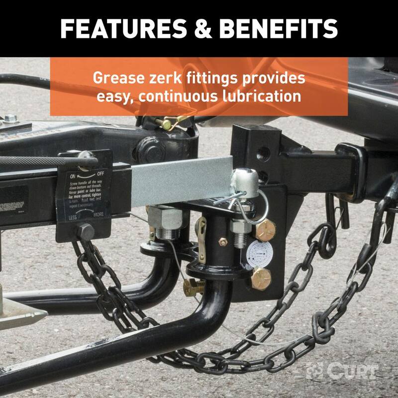 CURT MV Round Bar Weight Distribution Hitch Kit, 2 in., Universal (8K - 10K lbs., 31-3/16 in. Bars) - 17062