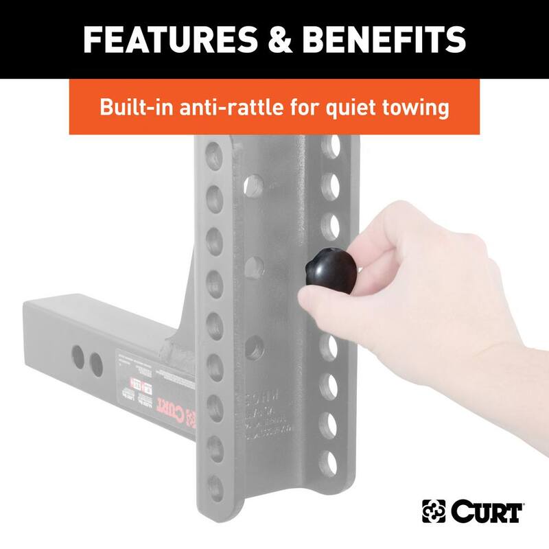 CURT 13,000 lbs. Adjustable Trailer Hitch Channel Mount Ball & Pintle Hook Combination with 2-5/16 in. Ball (2 in. Shank) - 45907