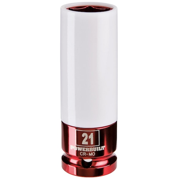 Powerbuilt 1/2" Drive 21Mm Thin Wall Color Lug Nut Skt - 941041