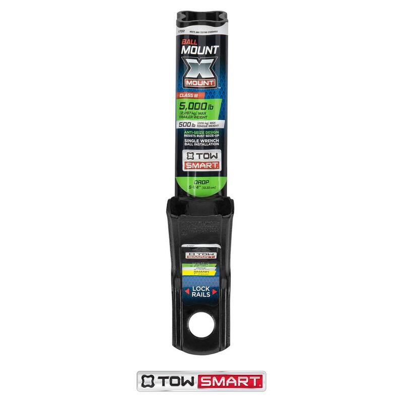 TowSmart Class 3 5,000 lb. 5-1/4 in. Drop, 4 in. Rise, 1 in. Shank X-Mount Reversible Trailer Hitch Ball Mount - 702