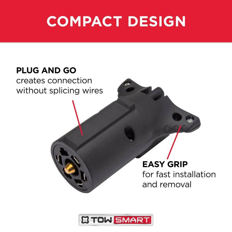 TowSmart 7-Way Blade to 5-Way Flat Trailer Light Wiring Adaptor - 1429
