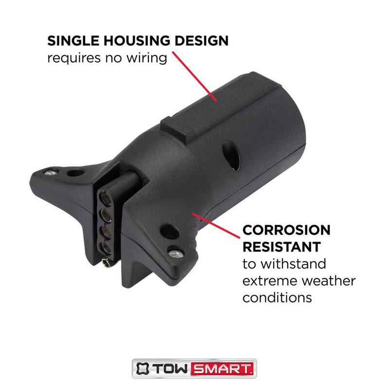 TowSmart 7-Way Blade to 5-Way Flat Trailer Light Wiring Adaptor - 1429