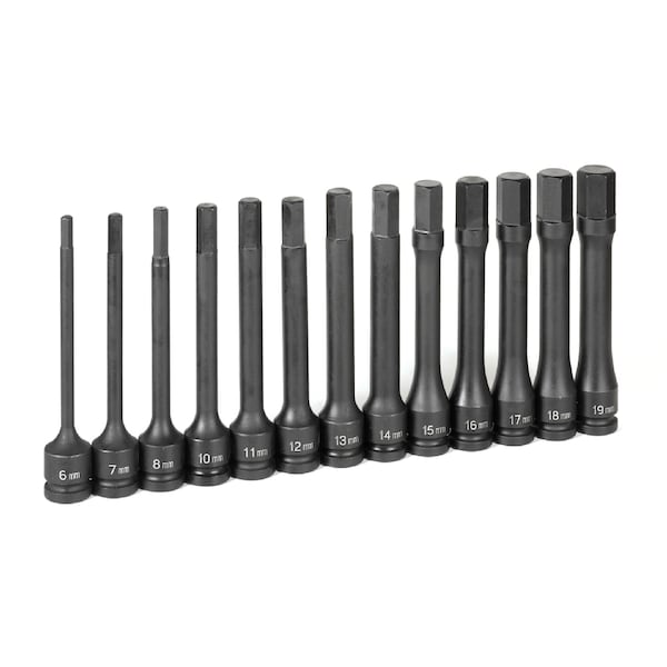 Grey Pneumatic SKT SET 1/2" DR 13PC 6" MET HEX DRVR IM - GP1363MH