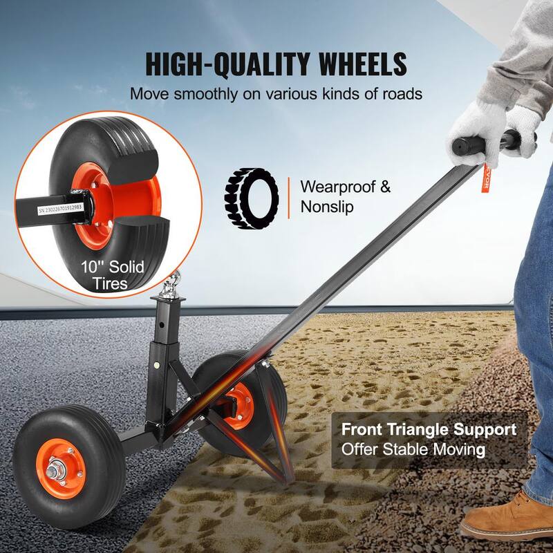 VEVOR Adjustable Trailer Dolly, 600 lbs. Tongue Weight Capacity, Carbon Steel Trailer Mover with 16-24 in. Adjustable Height - TYSDQYCBX6002IXQVV0-819