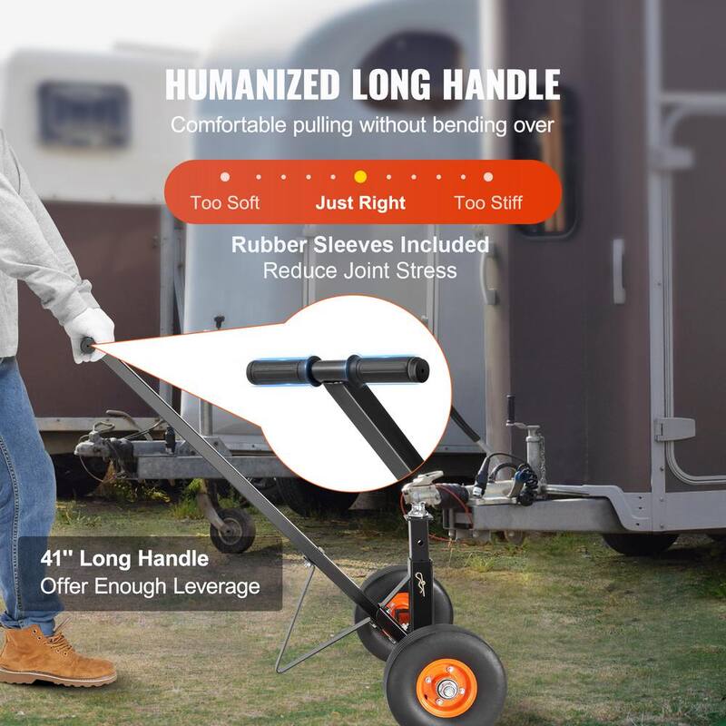 VEVOR Adjustable Trailer Dolly, 600 lbs. Tongue Weight Capacity, Carbon Steel Trailer Mover with 16-24 in. Adjustable Height - TYSDQYCBX6002IXQVV0-819