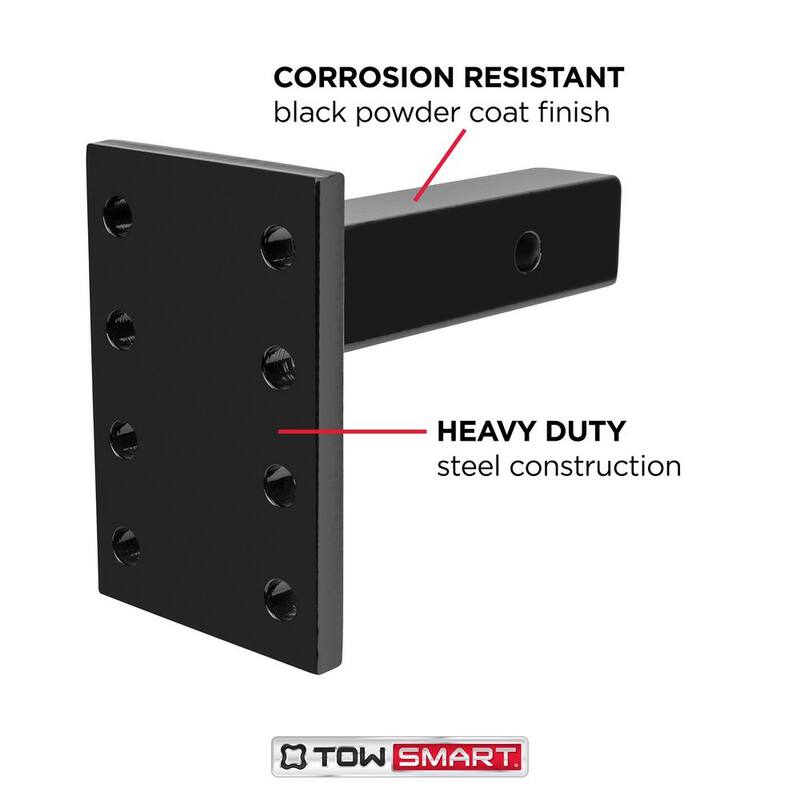 TowSmart Pintle Hook Mounting Plate for 2 in. Hitches - 6-1/2 in. Shank, 8 Hole, 10,000 lb. capacity - 9231