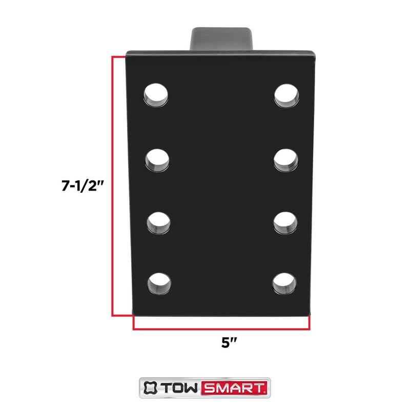 TowSmart Pintle Hook Mounting Plate for 2 in. Hitches - 6-1/2 in. Shank, 8 Hole, 10,000 lb. capacity - 9231