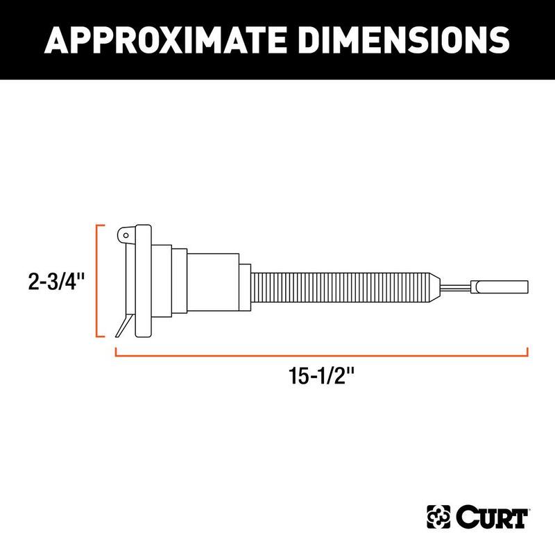 CURT Electrical Adapter (4-Way Flat Vehicle to 7-Way RV Blade Trailer) - 57184
