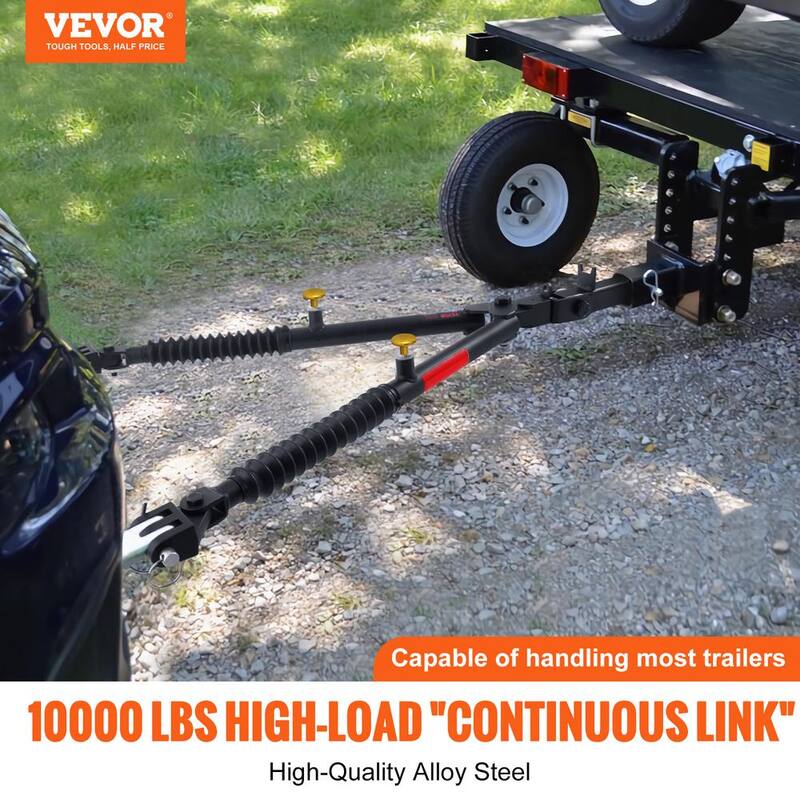 VEVOR Tow Bar Bumper Mount Tow Bar 10,000 lbs. Fits 2-in. Connector with Ropes for RV Car Trailer Truck - LJBKQYG100006Q0GNV0
