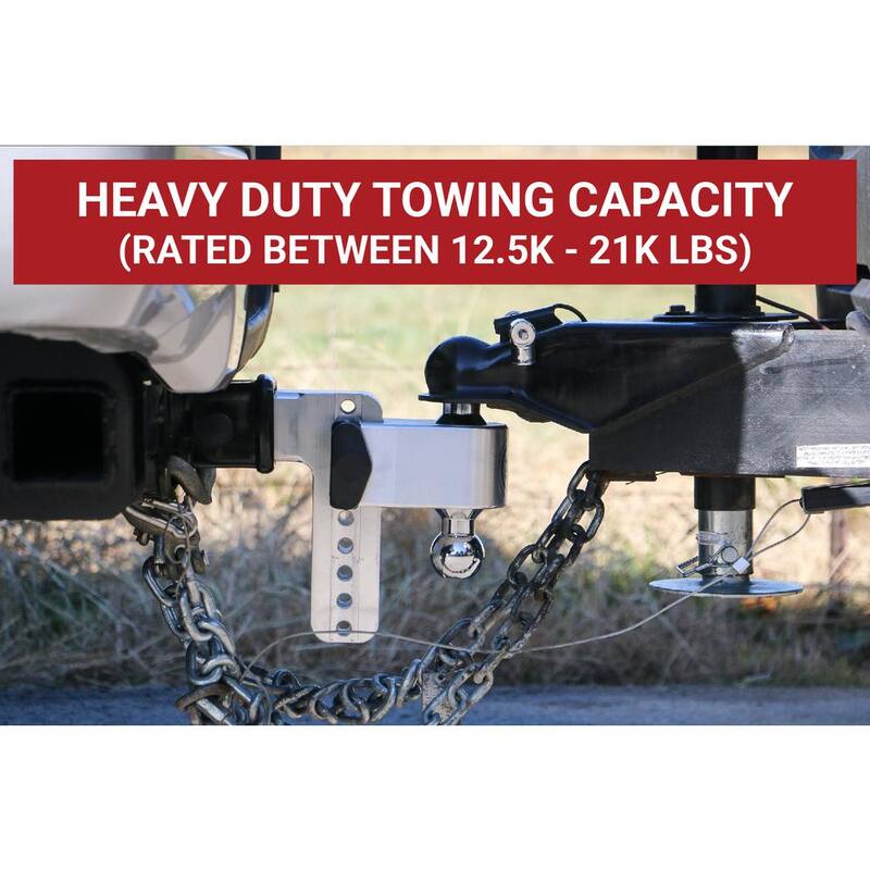Weigh Safe 180 Hitch - 6" Adjustable Trailer Hitch Ball Mount for 2.5" Receiver w/ Chrome Plated Balls, 18,500 lbs GTW - CTB6-2.5