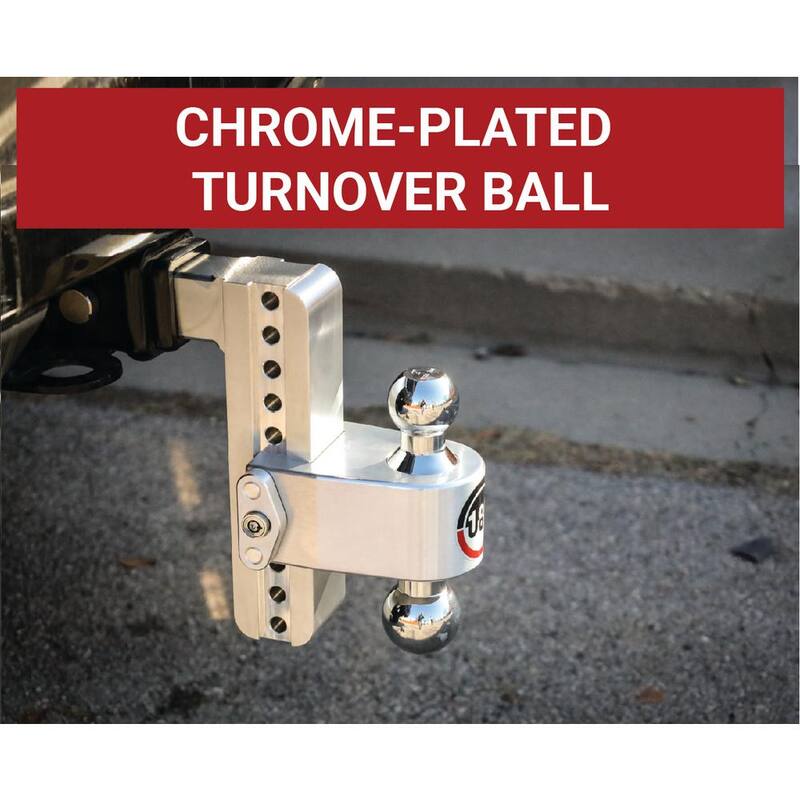 Weigh Safe 180 Hitch - 6" Adjustable Trailer Hitch Ball Mount for 2.5" Receiver w/ Chrome Plated Balls, 18,500 lbs GTW - CTB6-2.5