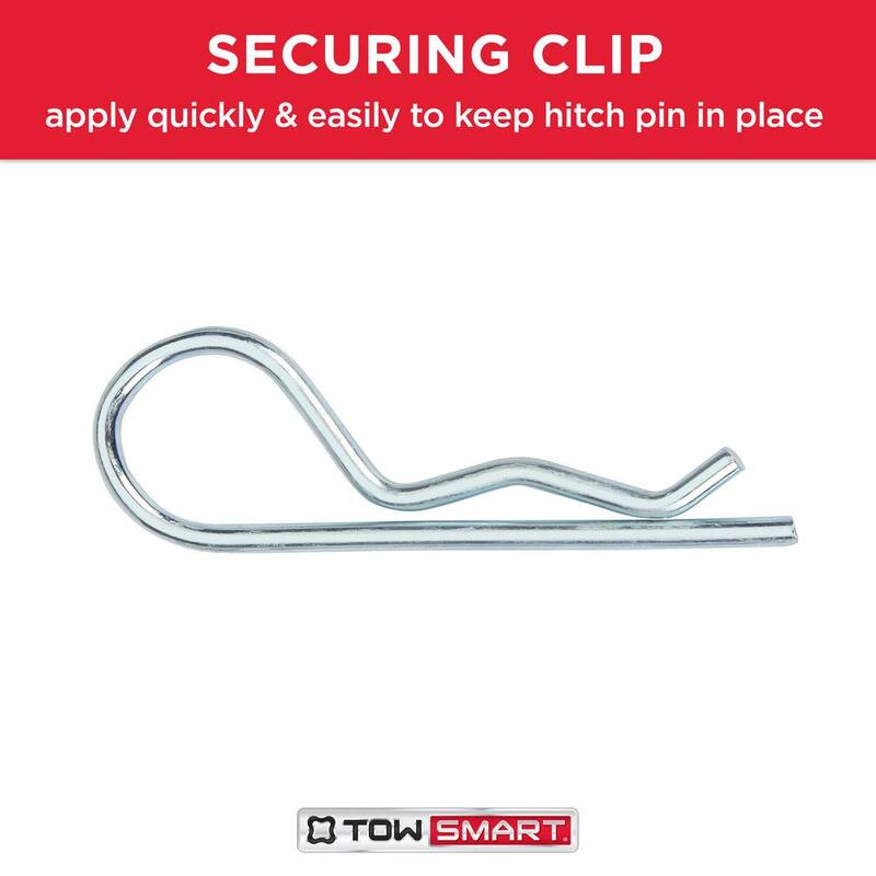 TowSmart Standard 1/2 in. Steel Bent Hitch Pin with Clip - Fits 1-1/4 in. x 1-1/4 in. Hitch Receivers - 731M