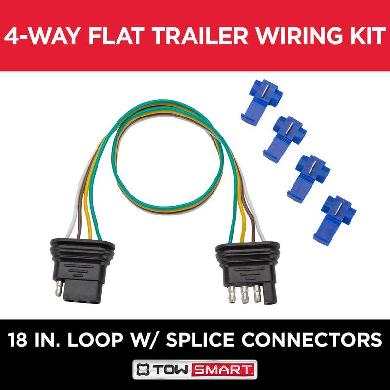 TowSmart 18 in., 4-Way Flat Trailer Light Wiring Kit with Splice Connectors - 1421