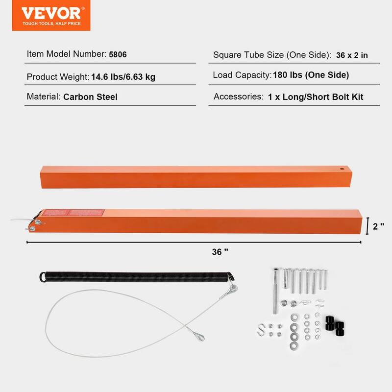 VEVOR Trailer Tailgate Lift Assist 360 lbs. Load Capacity Trailer Kit for Open Utility Trailer Tailgate and Ramp (2 Sides) - SBKCWMSJXTJSHQYWHV0