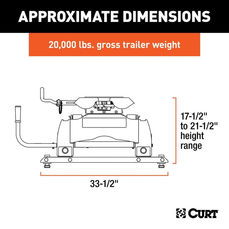 CURT Q20 5th Wheel Hitch with Ford Puck System Roller - 16677