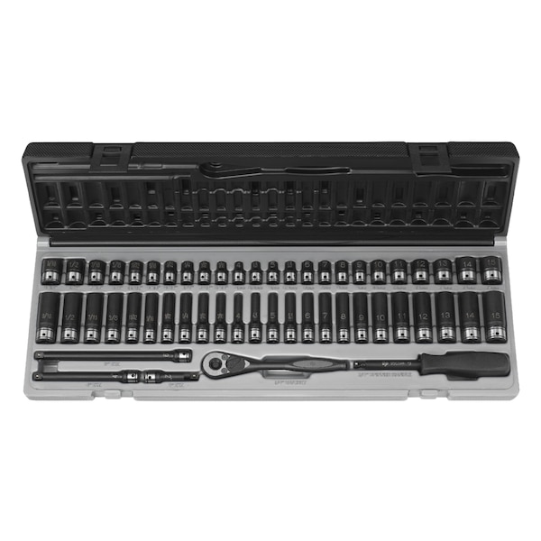 Grey Pneumatic SKT SET 1/4" DR 53 PC FRACT&METRIC DUO - GP89653CRD