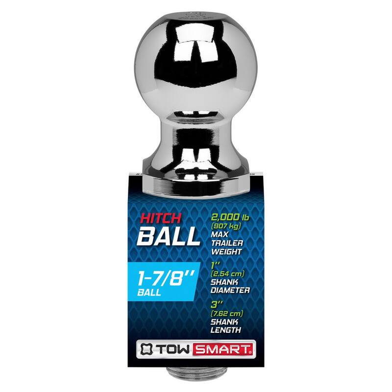 TowSmart Class 1 2,000 lb. 1-7/8 in. Ball Diameter, 1 in. Shank Diameter, 3 in. Shank Length Chrome Trailer Hitch Ball - 766