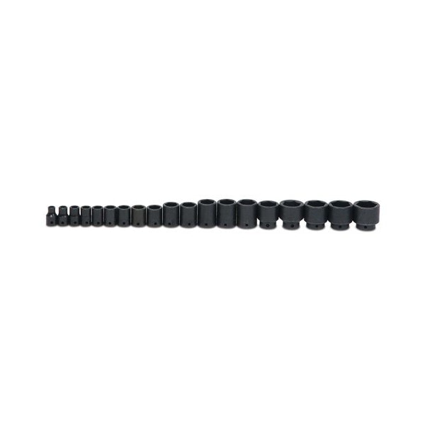 Williams Socket Set, 19 Pieces, 1/2 Inch Dr, Shallow, 1/2 Inch Size - JHWWS-4-19RC
