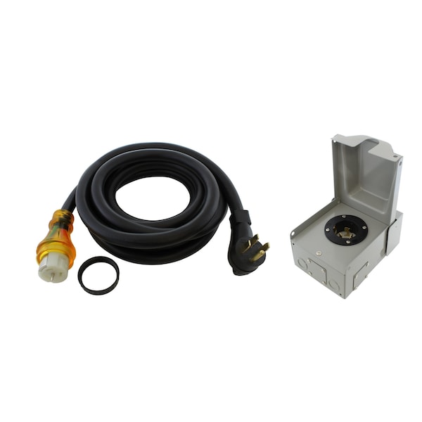 Ac Works 50A Emergency Power Kit with SS2-50 Inlet Box and 10ft Cord - EP1450KIT-010