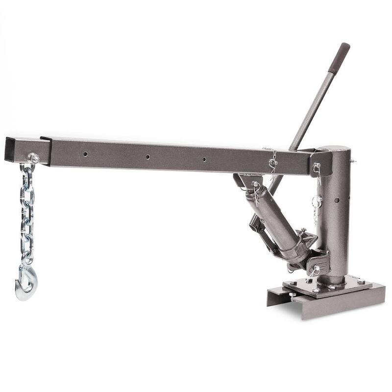 STARK USA 1100 lbs. Capacity 59.5 lbs. Hitch Class I Hitch Mounted Crane Hydraulic Lift Hoist - 56077-H1