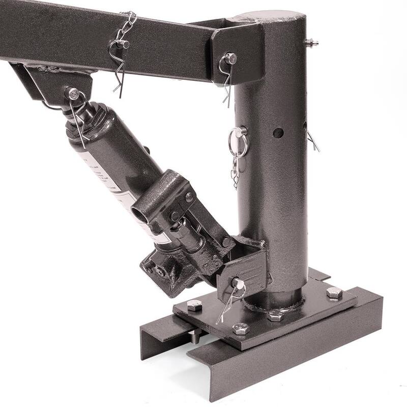 STARK USA 1100 lbs. Capacity 59.5 lbs. Hitch Class I Hitch Mounted Crane Hydraulic Lift Hoist - 56077-H1