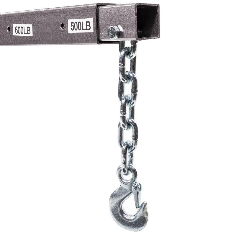STARK USA 1100 lbs. Capacity 59.5 lbs. Hitch Class I Hitch Mounted Crane Hydraulic Lift Hoist - 56077-H1