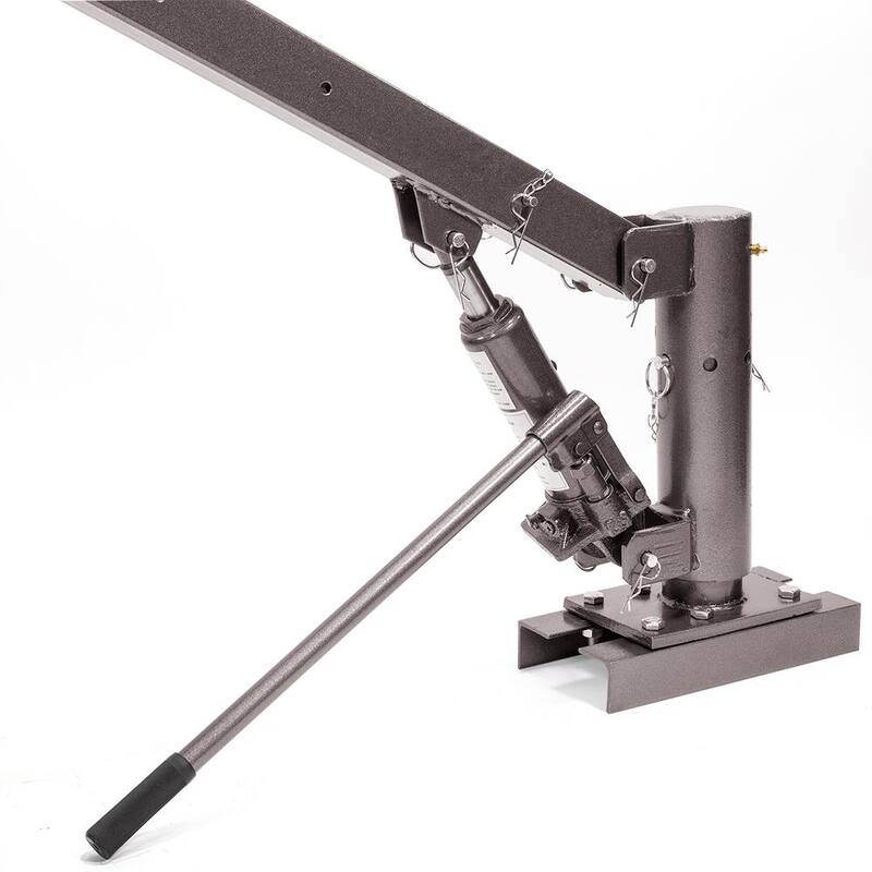 STARK USA 1100 lbs. Capacity 59.5 lbs. Hitch Class I Hitch Mounted Crane Hydraulic Lift Hoist - 56077-H1