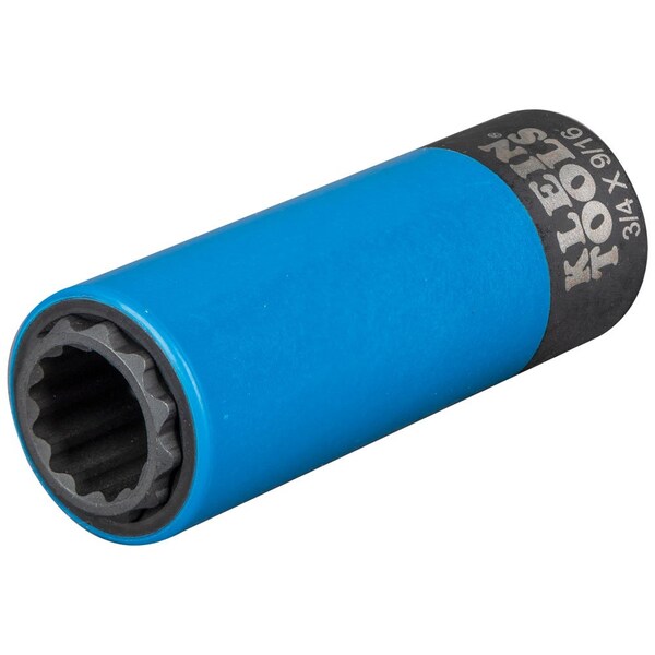 Klein Tools 2-in-1 Coated Impact Socket, 12-Point, 3/4 and 9/16-Inch - 66030