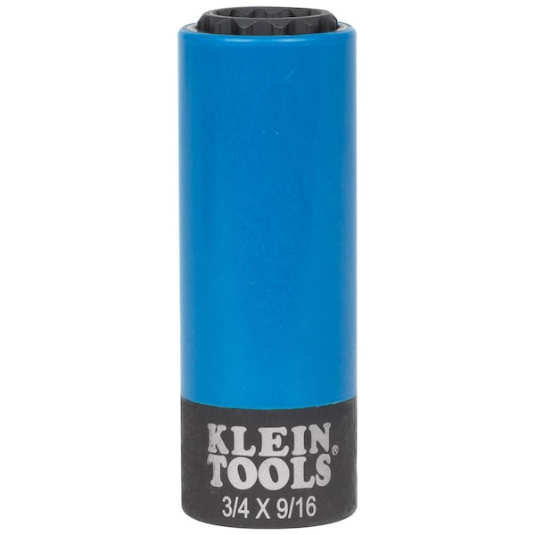 Klein Tools 2-in-1 Coated Impact Socket, 12-Point, 3/4 and 9/16-Inch - 66030