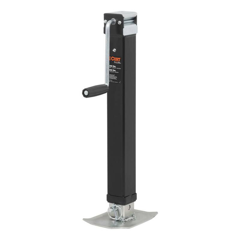 CURT Direct-Weld Square Jack with Side Handle (8,000 lbs., 15" Travel) - 28575