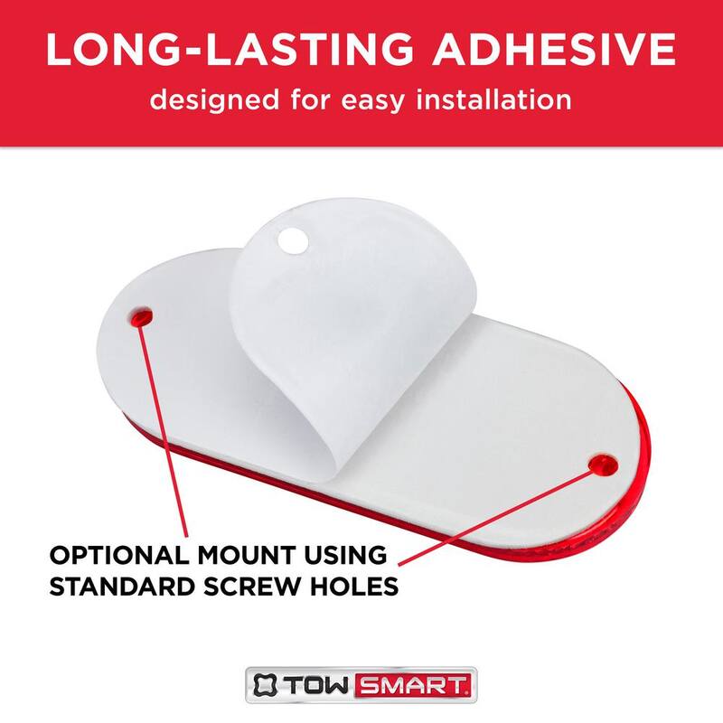 TowSmart 4-1/2 in. x 2 in. Red Quick Mount Oblong Reflector (2-Pack) - 1461