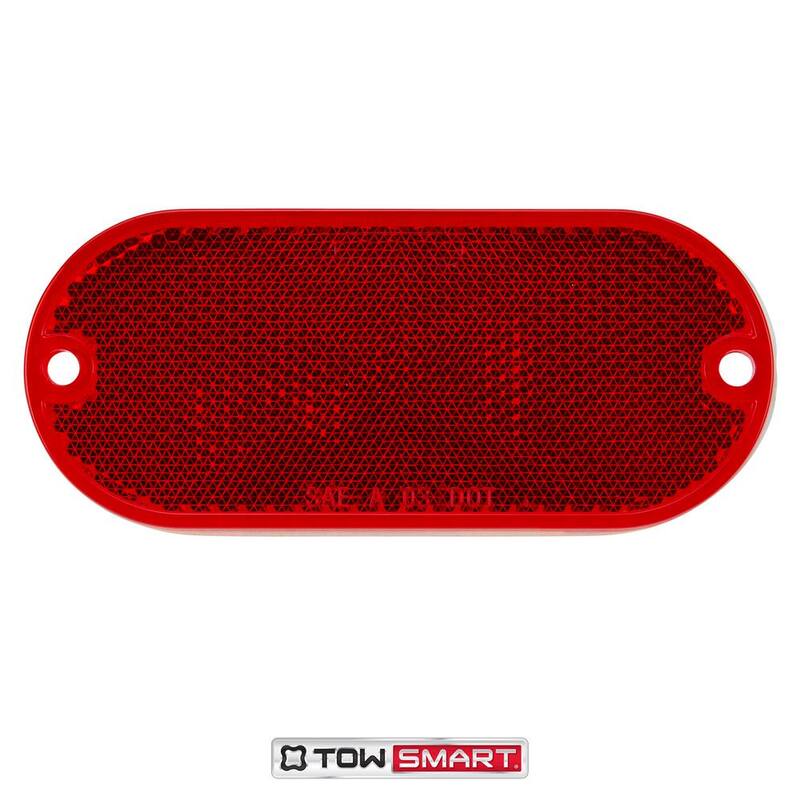 TowSmart 4-1/2 in. x 2 in. Red Quick Mount Oblong Reflector (2-Pack) - 1461