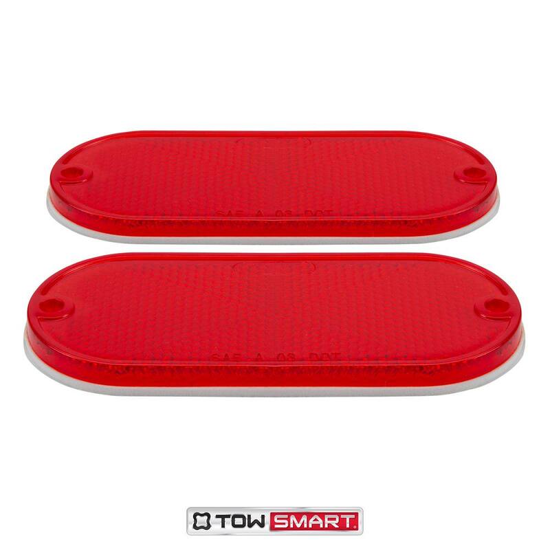 TowSmart 4-1/2 in. x 2 in. Red Quick Mount Oblong Reflector (2-Pack) - 1461