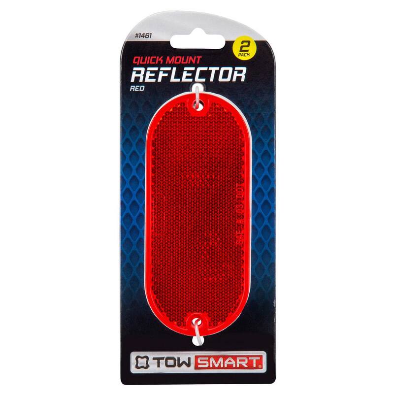 TowSmart 4-1/2 in. x 2 in. Red Quick Mount Oblong Reflector (2-Pack) - 1461