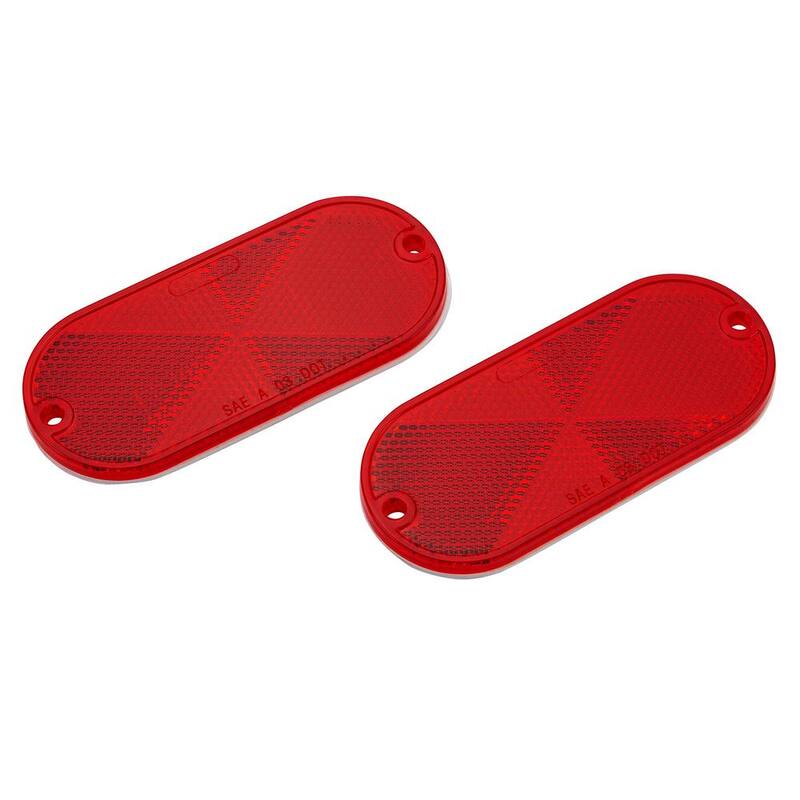 TowSmart 4-1/2 in. x 2 in. Red Quick Mount Oblong Reflector (2-Pack) - 1461