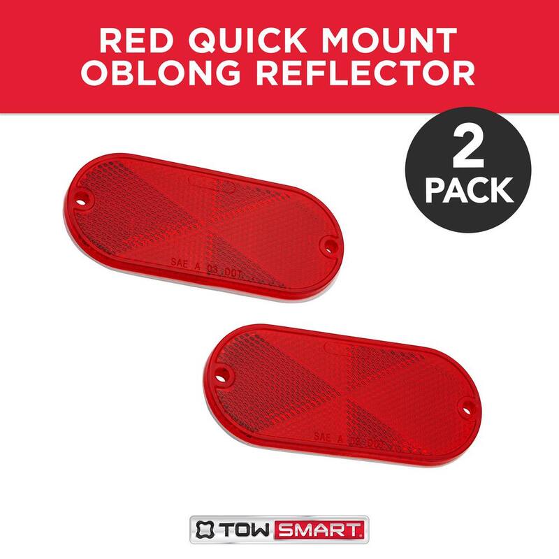 TowSmart 4-1/2 in. x 2 in. Red Quick Mount Oblong Reflector (2-Pack) - 1461