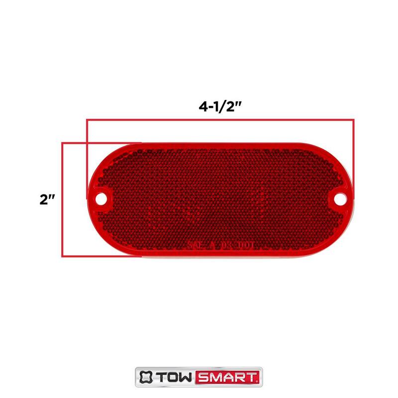 TowSmart 4-1/2 in. x 2 in. Red Quick Mount Oblong Reflector (2-Pack) - 1461