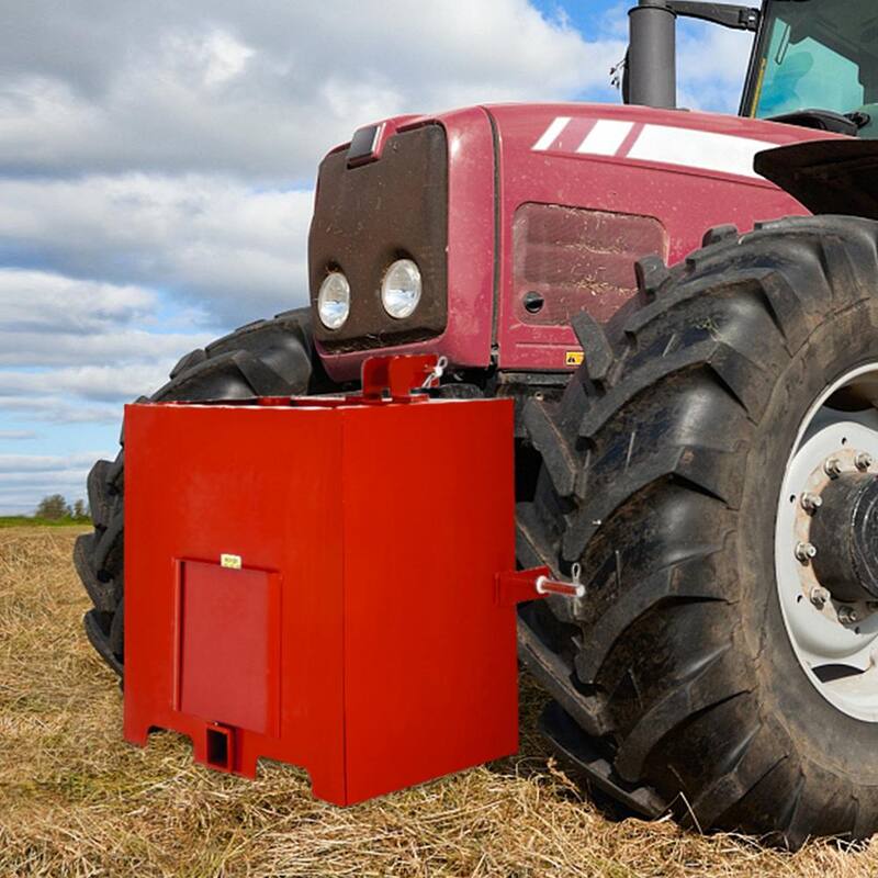 VEVOR 3-Point Ballast Box 800 lbs. Capacity Hitch Ballast Box 2 in. Hitch Receiver Tractor Ballast Box w/5 cu. ft. Volume, Red - YZXSD1L2YCRED0001V0