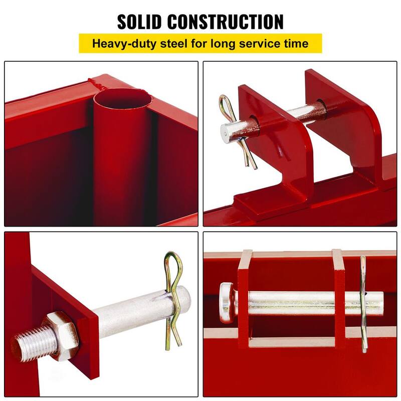 VEVOR 3-Point Ballast Box 800 lbs. Capacity Hitch Ballast Box 2 in. Hitch Receiver Tractor Ballast Box w/5 cu. ft. Volume, Red - YZXSD1L2YCRED0001V0