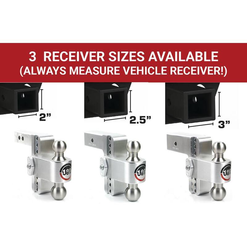 Weigh Safe 180 HITCH LTB8-2.5-KA 8 in. Drop Hitch, 2.5 in. Receiver 18,500 LBS GTW - Keyed Alike Key Lock and Hitch Pin - LTB8-2.5-KA