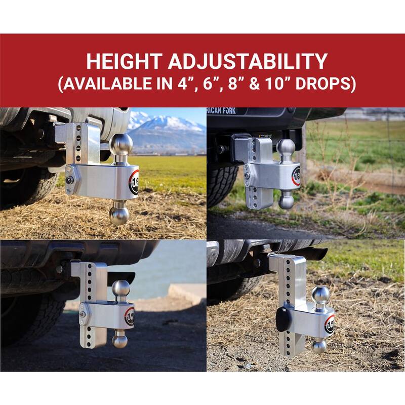 Weigh Safe 180 HITCH LTB8-2.5-KA 8 in. Drop Hitch, 2.5 in. Receiver 18,500 LBS GTW - Keyed Alike Key Lock and Hitch Pin - LTB8-2.5-KA