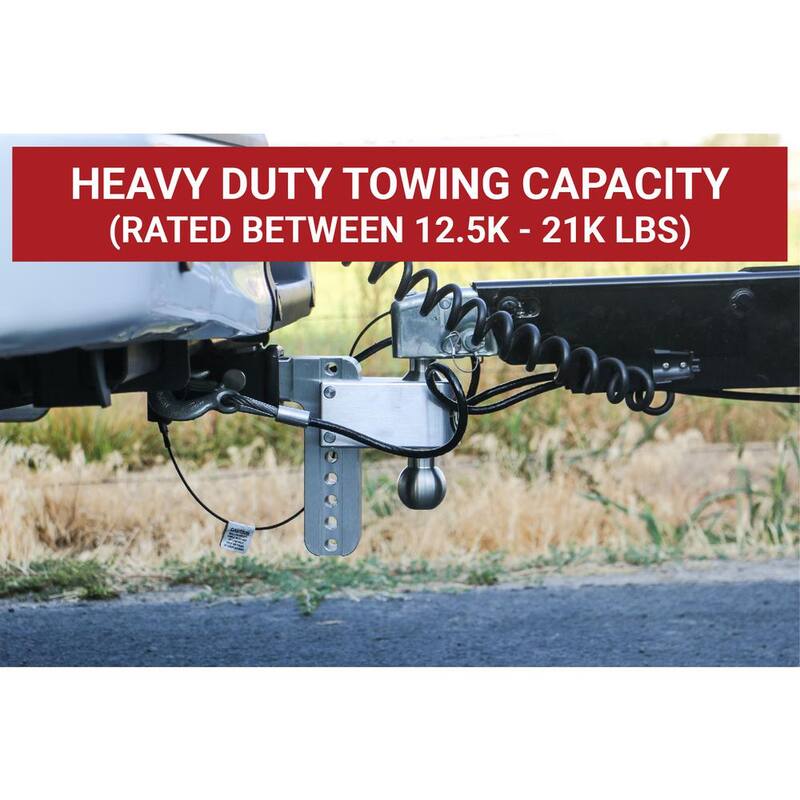 Weigh Safe 180 HITCH LTB8-2.5-KA 8 in. Drop Hitch, 2.5 in. Receiver 18,500 LBS GTW - Keyed Alike Key Lock and Hitch Pin - LTB8-2.5-KA