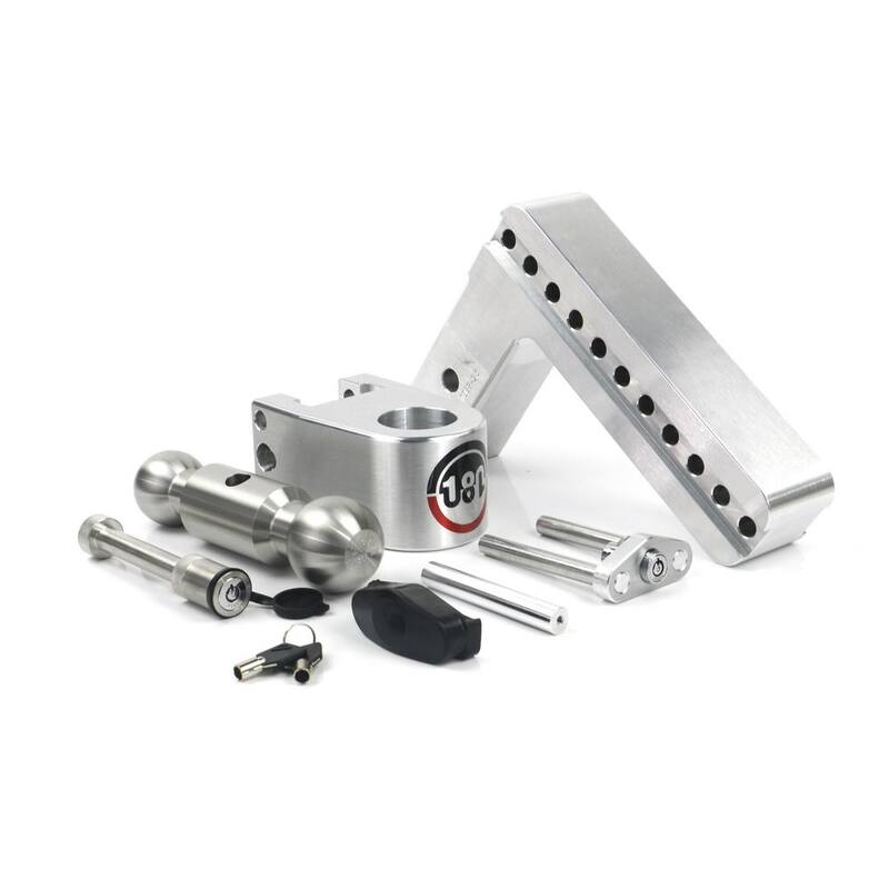 Weigh Safe 180 HITCH LTB8-2.5-KA 8 in. Drop Hitch, 2.5 in. Receiver 18,500 LBS GTW - Keyed Alike Key Lock and Hitch Pin - LTB8-2.5-KA
