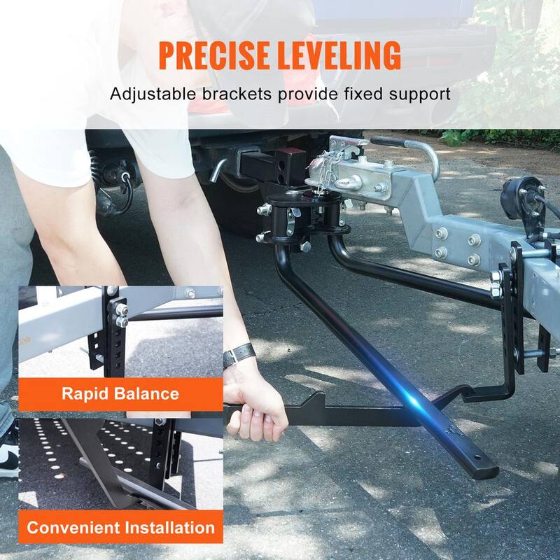 VEVOR Weight Distribution Hitch Kit 2 in. Shank Weight Distributing Hitch 2.5 in. Drop, 6.5 in. Rise (10K lbs., 35 in. Bars) - YBKZTCG7IN2517W6VV0