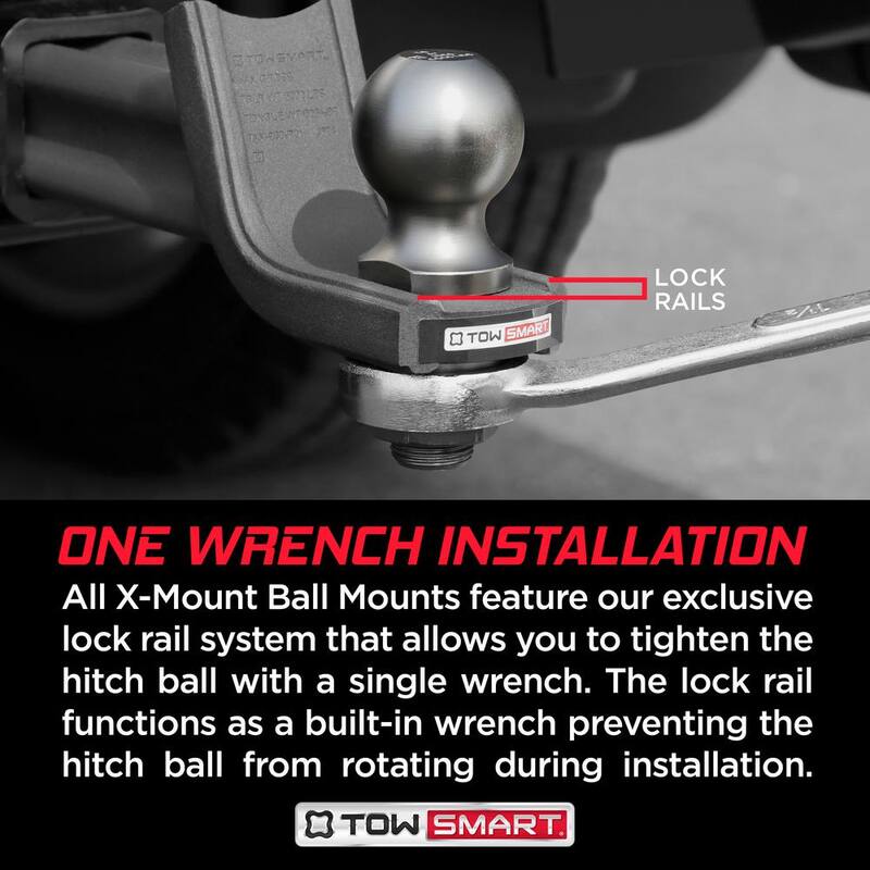 TowSmart BAJA 5,000 lb. X-Mount Security Kit, 3-1/4 in. Drop x 2 in. Rise x 1 in. Shank Ball Mount, 2 in. Ball, 5/8 in. Pin - 7341