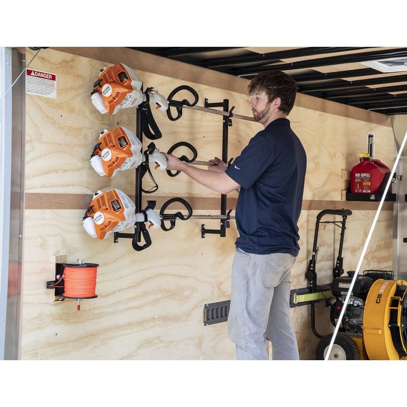 Buyers Products Company Snap-In-Style 3-Position Landscape Trimmer Lockable Rack Holder for Enclosed Trailers - LT12