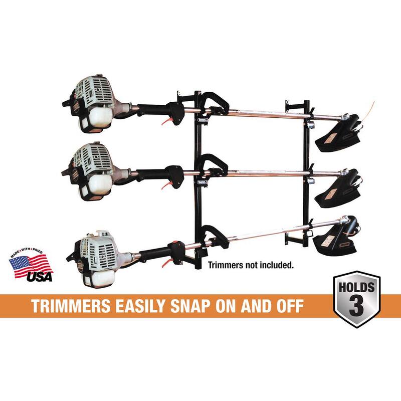 Buyers Products Company Snap-In-Style 3-Position Landscape Trimmer Lockable Rack Holder for Enclosed Trailers - LT12