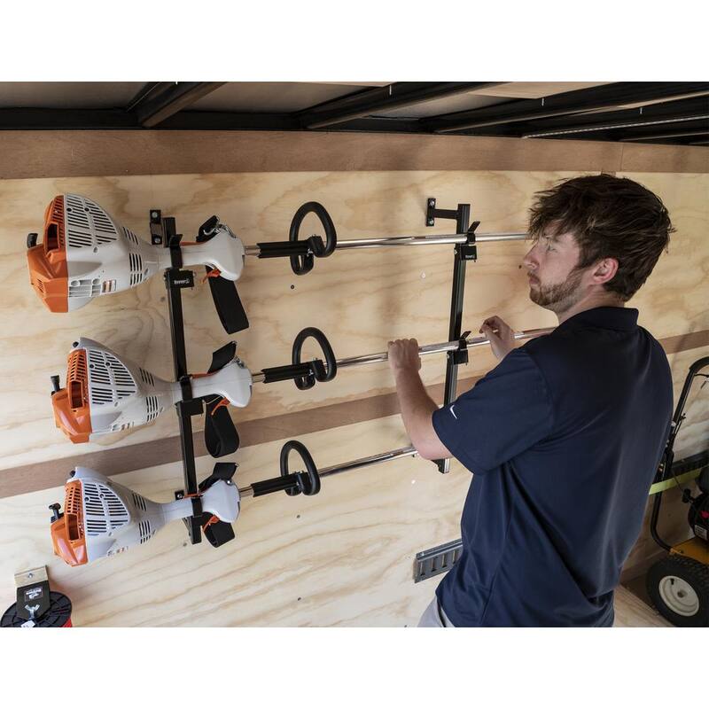 Buyers Products Company Snap-In-Style 3-Position Landscape Trimmer Lockable Rack Holder for Enclosed Trailers - LT12