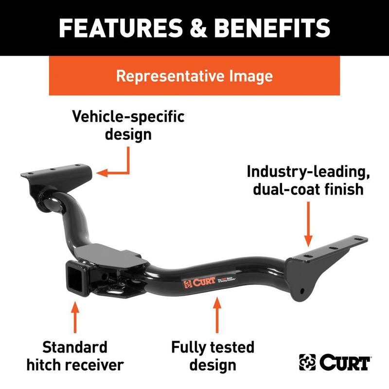 CURT Class 3 Trailer Hitch, 2 in. Receiver for Dodge Durango, Jeep Grand Cherokee, Towing Draw Bar - 13182