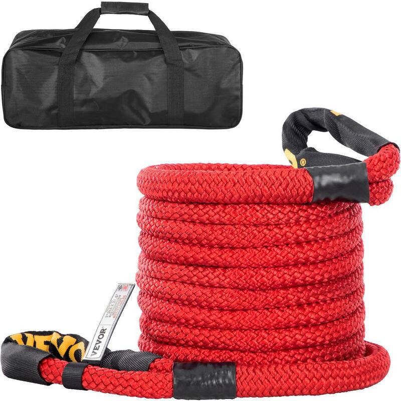 VEVOR 1 in. x 31.5 ft. Kinetic Recovery Energy Rope 33,500 lbs. Heavy Duty Tow Rope w/Carry Bag for Recovering Vehicles (Red) - JYSBCS3350025OA52V0